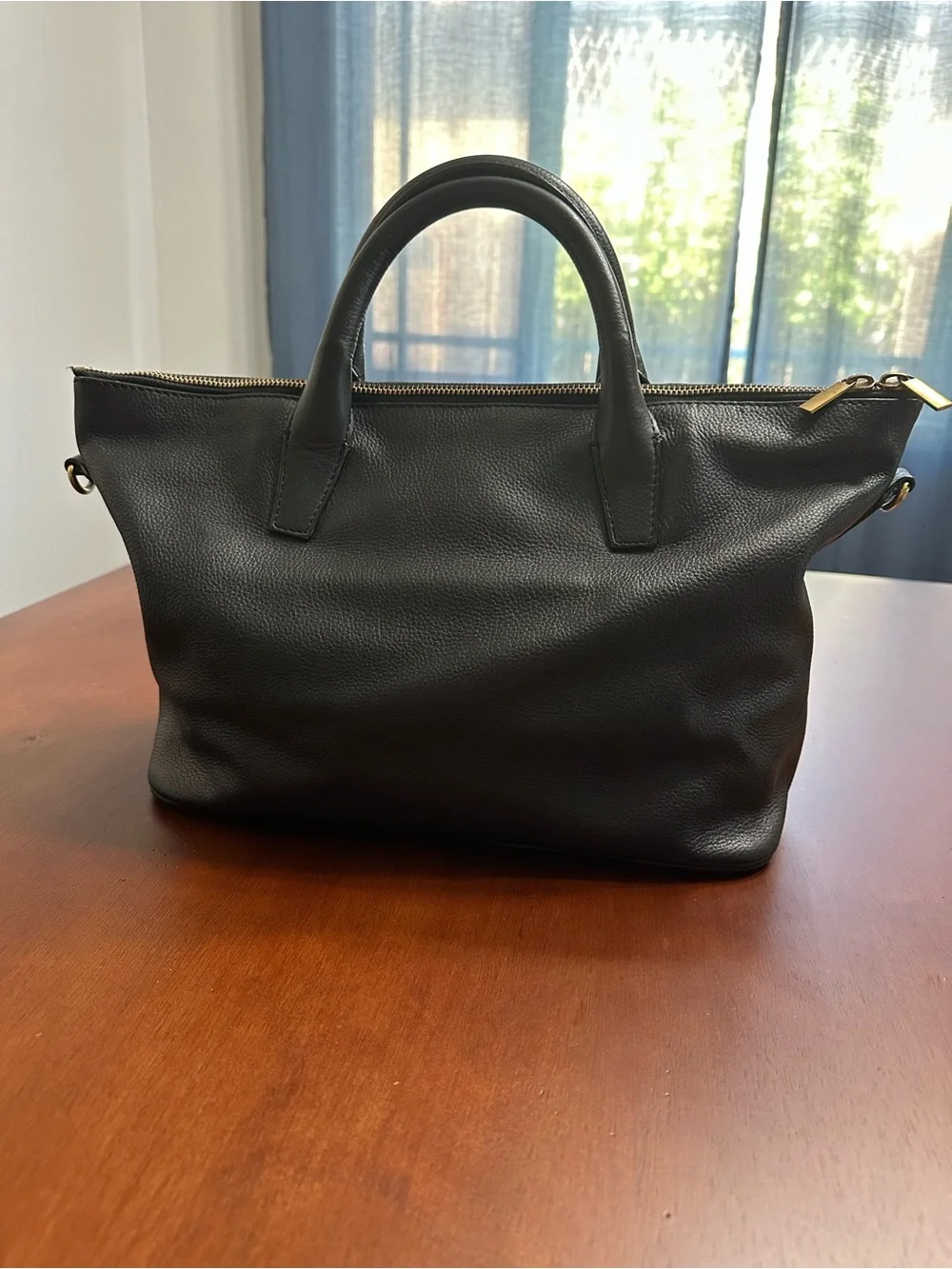 Barneys New York Black Leather Satchel
